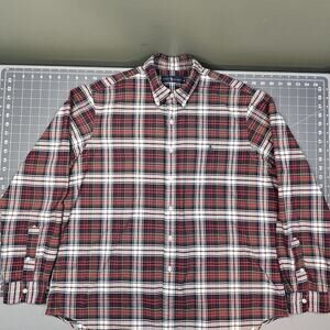 Polo Ralph Lauren Shirt Mens XL Red Plaid Preppy Academia 90s Casual Dadcore